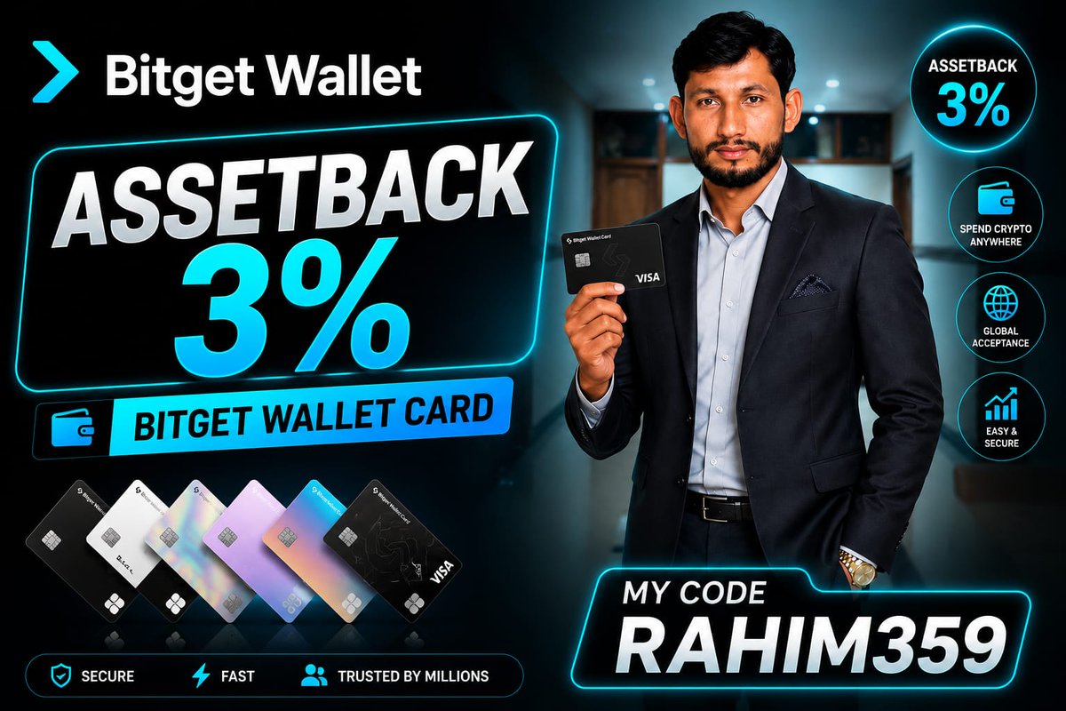 rahimbukhshkhan's tweet photo. 💳 Why just spend when you can earn? 🚀
With the Bitget Wallet Card, every eligible purchase brings you closer to bigger rewards.
✨ Earn up to 3% AssetBack in:
 BTC • Gold •US Stocks • ETFs •USDC
Join Know 👇
https://t.co/4dkuzm1AV6
#BitgetWallet #BitgetWalletAssetBack #Web3 https://t.co/qX5TGOKAmH