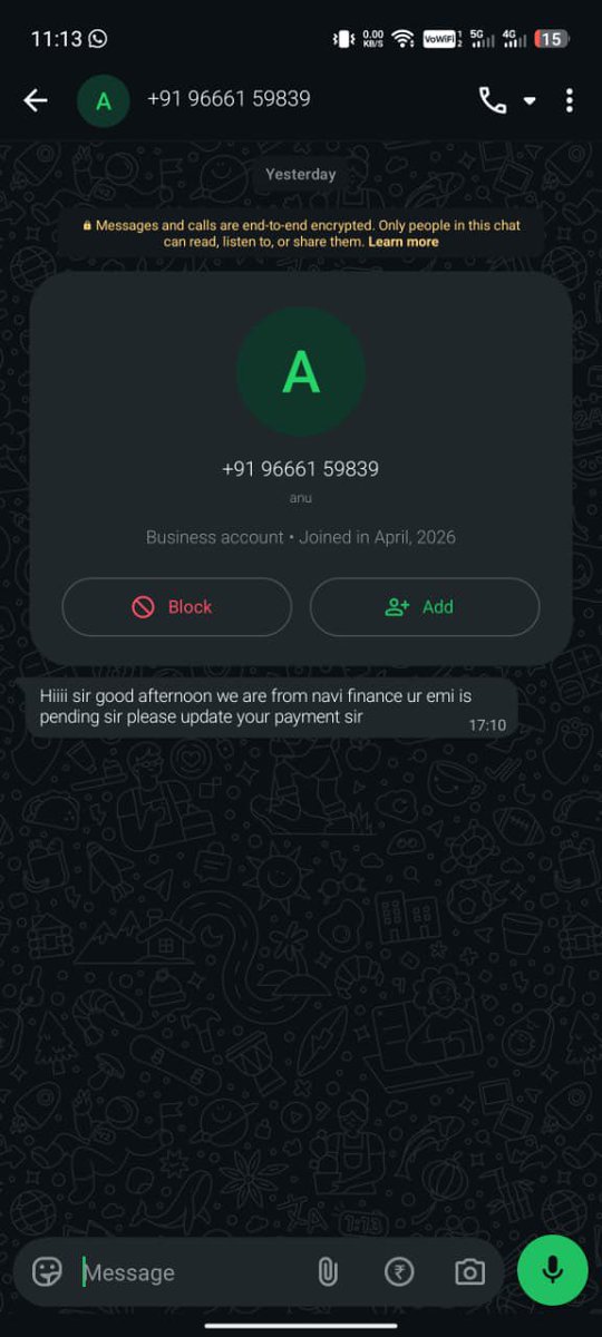 harrassment_'s tweet photo. @navifinance Your agents are rigorously calling and threatening in messages due to targets, and harassing, this is causing extreme disturbance to work and mental peace. #STOP THIS #HARRRASSMENT. This is #EXTREME AND #ILLEGAL 

@RBIsays @RBI @cyber https://t.co/NVd3PP0nsU