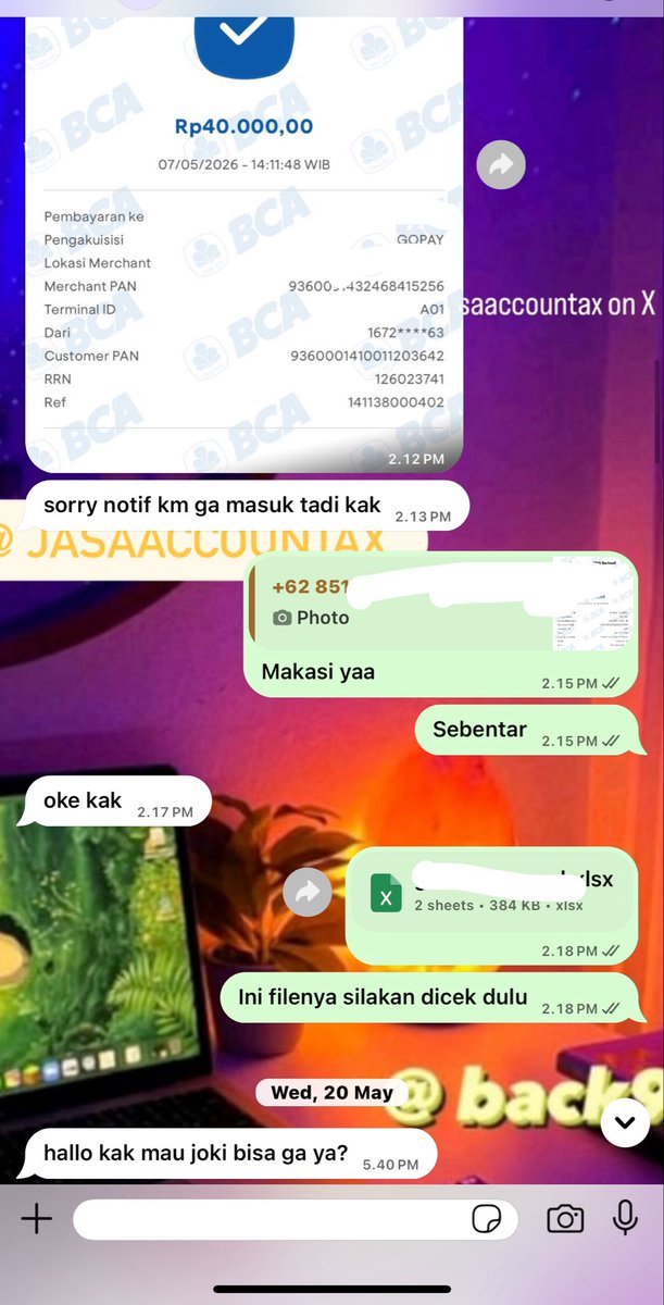 blekmamva's tweet photo. 2.179 joki tugas akuntansi 
pengantar dasar
jurnal umum akuntasi
penyesuaian buku besar
AKDAS AKBI AKMEN
jasa akutansi 
PDA AJP tingkat SMA - kuliah 
trusted pajak 
neraca lajur perpetual
perubahan modal 
lapkeu laba rugi
FIFO inventory persediaan 
penutup pembalik #jokiakuntansi https://t.co/amEIjXCk1W