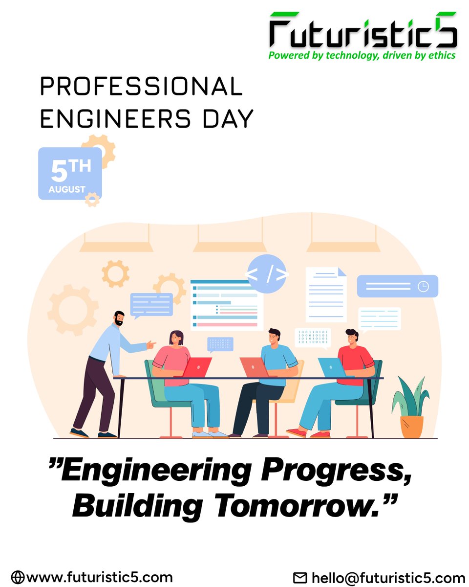 _Futuristic5's tweet photo. On #ProfessionalEngineersDay, we recognize the expertise, creativity, and dedication that continue to shape a smarter and more connected future. 👷
For IT solutions ⬇️
🌐: https://t.co/hIgHZDfGoi
📩: hello@futuristic5.com
#Futuristic5 #Engineering #Innovation #Technology https://t.co/NZhbfrMHCo
