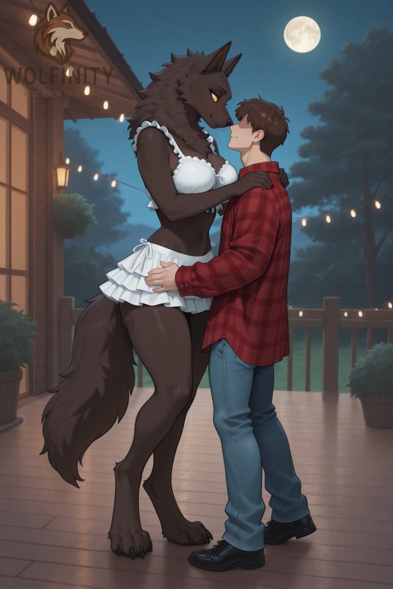 WolfinityAI's tweet photo. Werewolf wife just wants to have a little dance with ya under the full moon. Makes her happy 🌕 https://t.co/ATPBY7pAlM