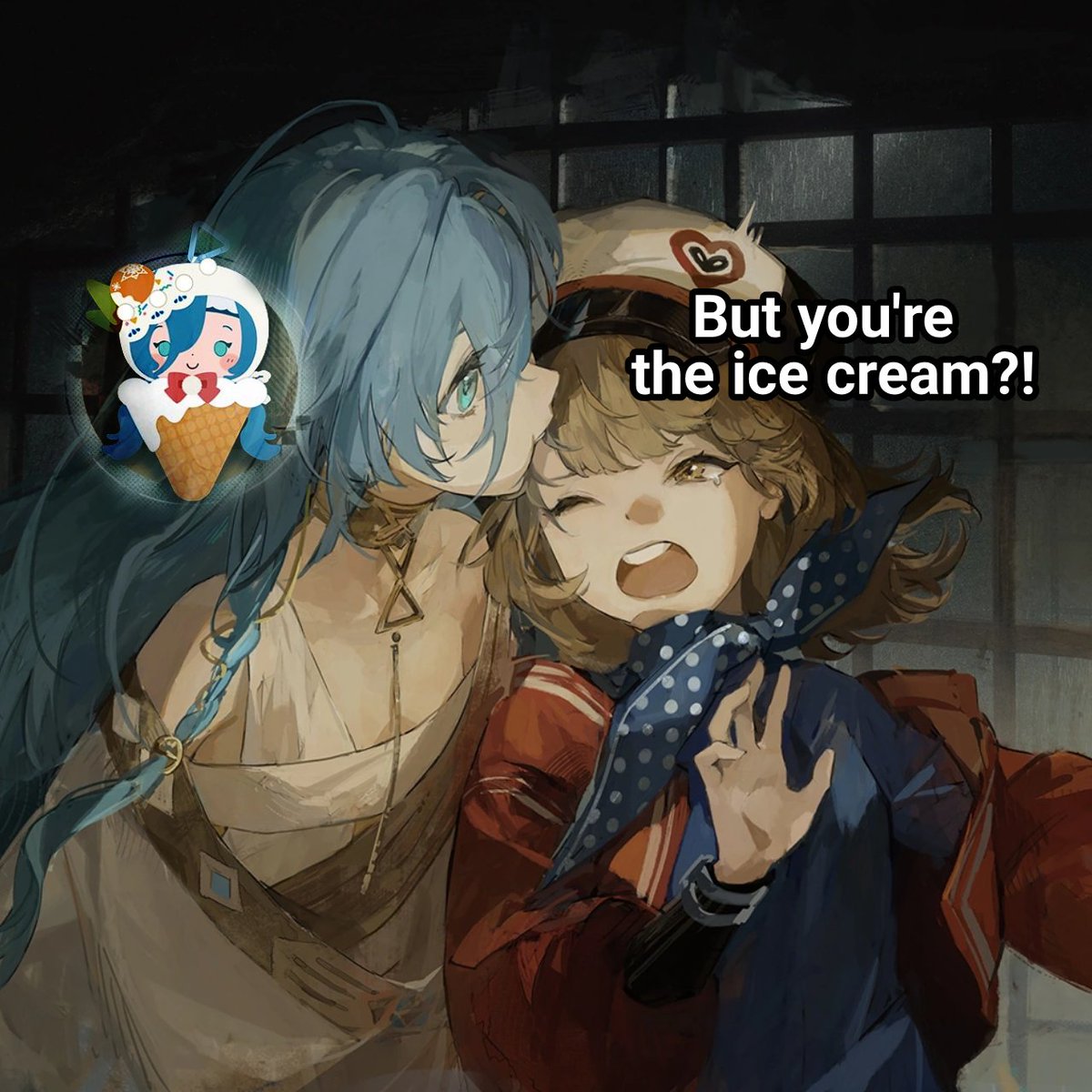 idk6ro's tweet photo. They said her ice cream plushie is not edible #reverse1999 #ThirtySeven #Reverse1999Anniversary https://t.co/kOs8hiP5tz