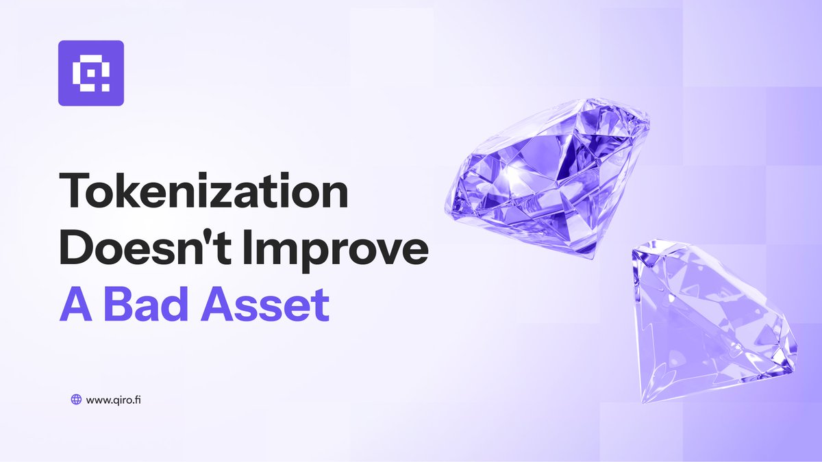Qiro_Finance's tweet photo. Tokenization doesn’t improve a bad asset.

A weak borrower on-chain is still a weak borrower off-chain.

The most important question in private credit is not “what chain is it on?” It’s “where does the repayment come from?” 🧵👇 https://t.co/m9S8FCoP31