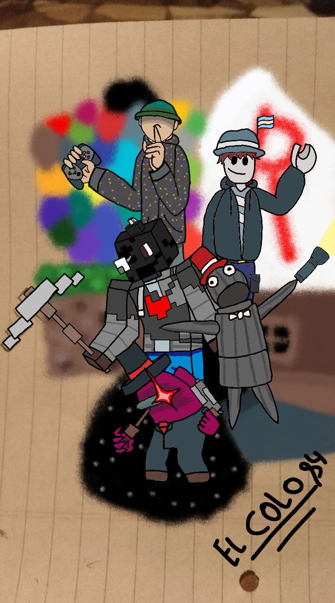 ElColoRado84's tweet photo. Buenas gente como están, recién acabo de terminar este dibujo cada oc está basado en los avatares que uso en diversos juegos, díganme ¿Que opinan? https://t.co/UQcDpmRA8C