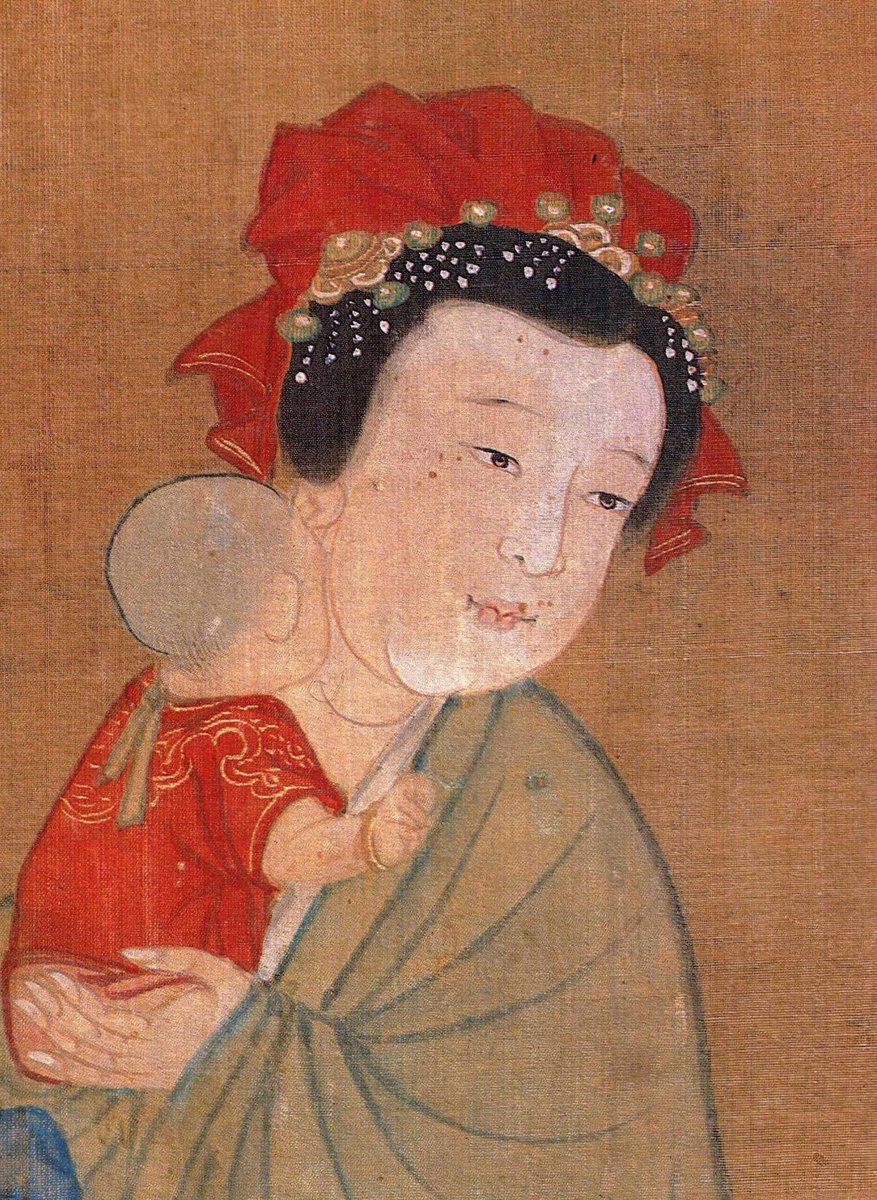 dovis65906's tweet photo. 「包髻巾」，是將髮髻盤起後，以絹、紗等織物加以裹覆並繫固。該風尚於宋代最為盛行，至明代仍廣為流傳（尤以黑紗羅為尚），在元雜劇中也有記載，與「團衫」、「繡手巾」並提 https://t.co/eOBpkUVVEa