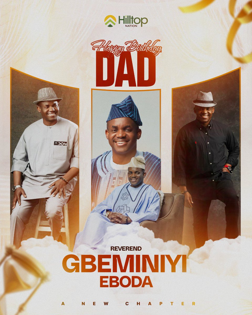 hilltopntn's tweet photo. Happy Birthday to our Father &amp; Patriarch, Rev. Gbeminiyi Eboda! 🎉 @niyieboda 
Thank you for your words, lifestyle, labour, covering &amp; revealing the Father’s heart to us.
We celebrate God’s faithfulness upon your life.
Happy Birthday, Daddy!🎂🌹❤️
We love you deeply. https://t.co/hhHVzE8MFB