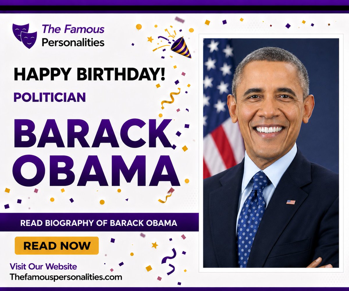Play_Quizzes's tweet photo. Happy Birthday to Barack Obama!
Celebrating the former U.S. President whose leadership, inspiration, and enduring legacy continue motivating people across the world.
https://t.co/chIjIgfb44
#BarackObama #HappyBirthday #USPresident #Leadership #Inspiration #PublicService https://t.co/cOEy5l2fjD