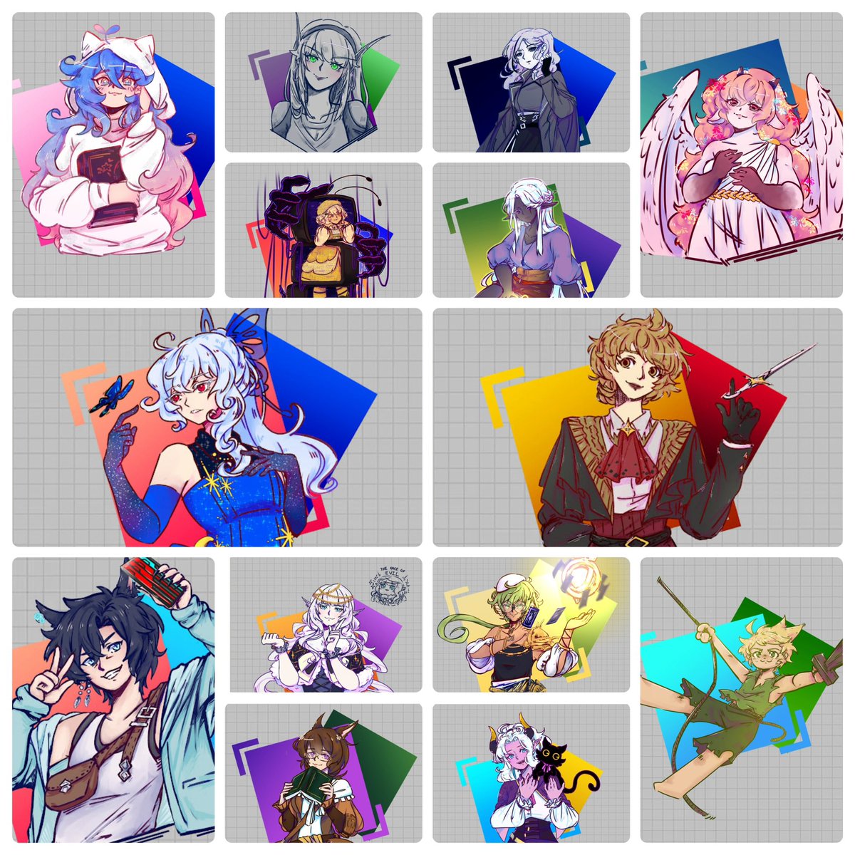 apurujooz's tweet photo. I did a quick messy attack collage ! Really proud of how they turned out but a bit sad I didn’t manage to fit in as many sketches as I planned, oh wells! Thank you all for a good artfight! I had so much fun !! ٩( ᐛ )و
#artfight2026ㅤ https://t.co/EwAzELC2sp