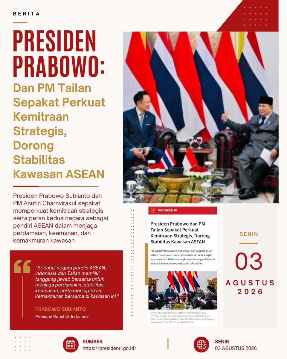 MikaLargi's tweet photo. Pendekatan paling rasional adalah mengokohkan fondasi kemitraan regional, karena tiada negara yang dapat mengatasi krisis tanpa bantuan.

Pilar Utama Kawasan https://t.co/f51fXSAgY6