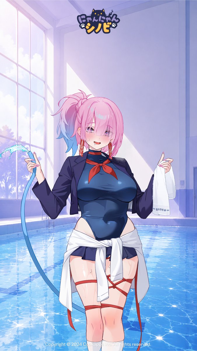 NyanShinobi_JP's tweet photo. ／
壁紙プレゼント🎁
＼

シズクは日差しが苦手だけど、水に濡れてお洋服が肌に密着する感触は大好きなんだそうニャ！
シズクなりに夏を楽しんでいるみたいでよかったニャ(=^✪ ﻌ ✪^=)‼
ぜひ保存して、壁紙に設定してほしいニャ♪

🐈‍⬛『にゃんにゃんシノビ』プレイはこちら
https://t.co/6xEKyHRGIM

#にゃんにゃんシノビ #ニャンシノ