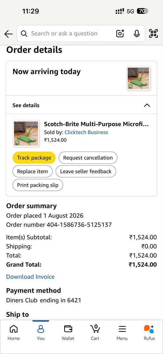 PankajPipada's tweet photo. @amazonIN Delivery time preference of 9.30am to 5.30pm. The guy called at 8.51 pm &amp; asked me to come across the street to collect the delivery which I refused. He wrongly reported ‘delivery not accepted by customer’ He should come &amp; deliver in preferred time slot at the location https://t.co/wGjxRlJXor