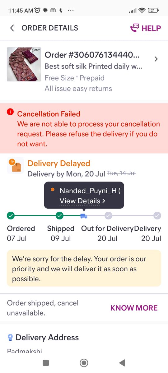 LathkarUnmesh's tweet photo. @meesho_support @meesho_support My mother is trying for a conversation with the customer care team since 24 July still no reply. particular Delivery didn't come and no refunds too. Look into this. https://t.co/4uhXygd99u