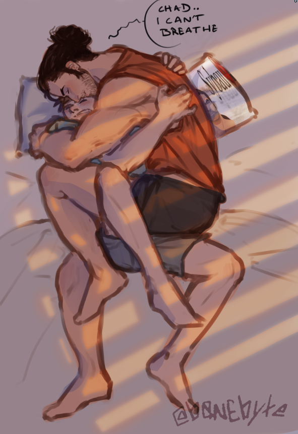 b0nebyte's tweet photo. how Mecha-Man wakes up everyday  #flambert #dispatchfanart https://t.co/bQgVpVv6N3