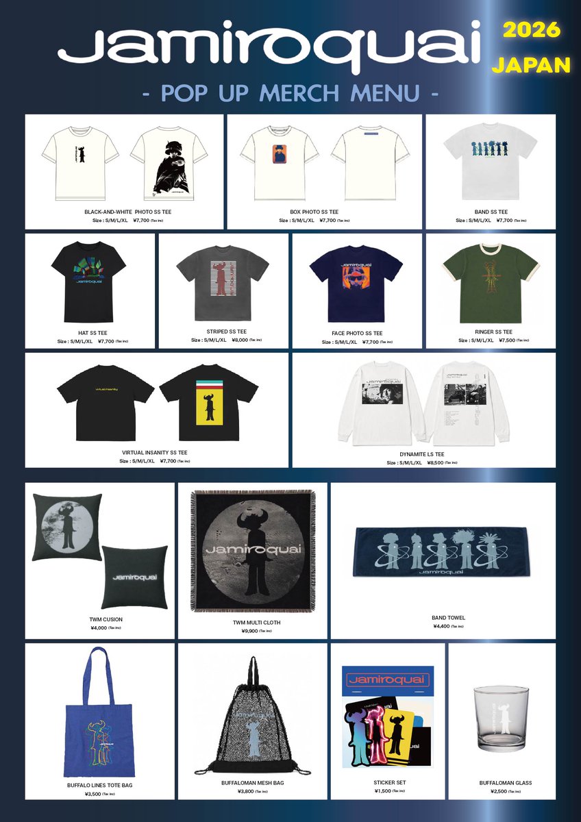 UNIVERSAL_USMI's tweet photo. 🪩ジャミロクワイサマソニ来日記念🪩

ラフォーレ原宿でPOP-UP STOREが
　　　　　　期間限定開催決定！

🏬Pop Up詳細
・2026年8月6日（木）～8月17日（月）
・営業時間：11:00～20:00
・会場：ラフォーレ原宿5F MAKETHESTAGE
https://t.co/EdnXseynPw
・販売商品：オリジナルアパレル／クッション／マルチクロス／グラス／その他オリジナルグッズ
・入場方法：入場無料・自由入場（混雑時は整理券を配布する場合があります）

🎧来日予習プレイリストも公開！
https://t.co/yblo1z3kLX

🎫ジャミロクワイのサマソニ出演は
大阪初日：MOUNTAIN STAGE
東京三日目：MOUNTAIN STAGE
@summer_sonic @SummerSonic_Osk