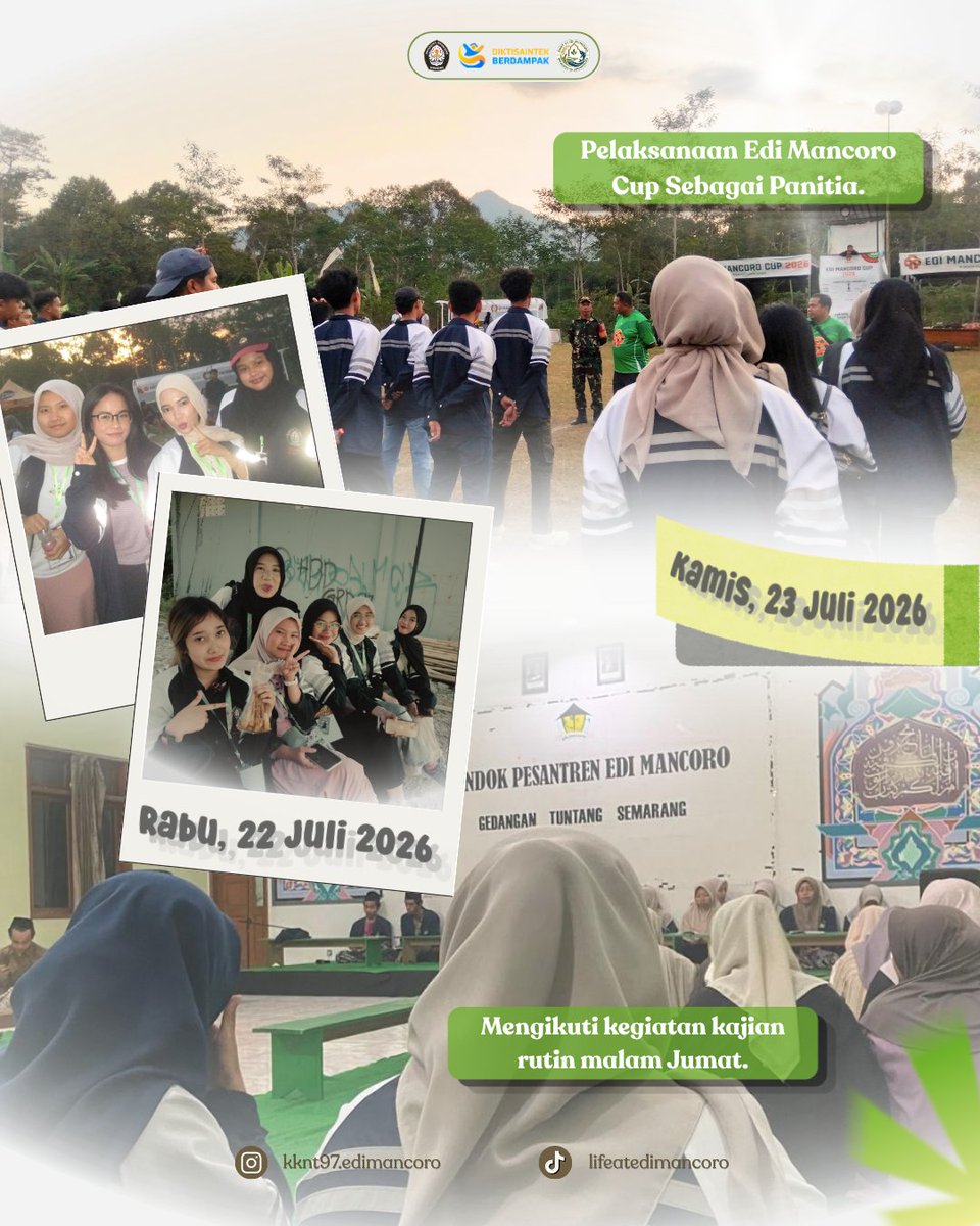ndjwasvr's tweet photo. 𝗪𝗲𝗲𝗸𝗹𝘆 𝗥𝗲𝗽𝗼𝗿𝘁 | 𝗪𝗲𝗲𝗸 𝟯

Perjalanan Minggu Ketiga di Pesantren Edi Mancoro. 🌱
- Menjadi panitia Edi Mancoro Cup
- Rapat rutin dan evaluasi
- Program sosial masyarakat (NIB &amp; sertifikasi halal UMKM, survei koperasi, dan pembuatan POC) https://t.co/ji2R5BdTNI