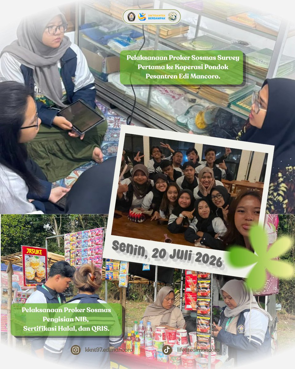 ndjwasvr's tweet photo. 𝗪𝗲𝗲𝗸𝗹𝘆 𝗥𝗲𝗽𝗼𝗿𝘁 | 𝗪𝗲𝗲𝗸 𝟯

Perjalanan Minggu Ketiga di Pesantren Edi Mancoro. 🌱
- Menjadi panitia Edi Mancoro Cup
- Rapat rutin dan evaluasi
- Program sosial masyarakat (NIB &amp; sertifikasi halal UMKM, survei koperasi, dan pembuatan POC) https://t.co/ji2R5BdTNI
