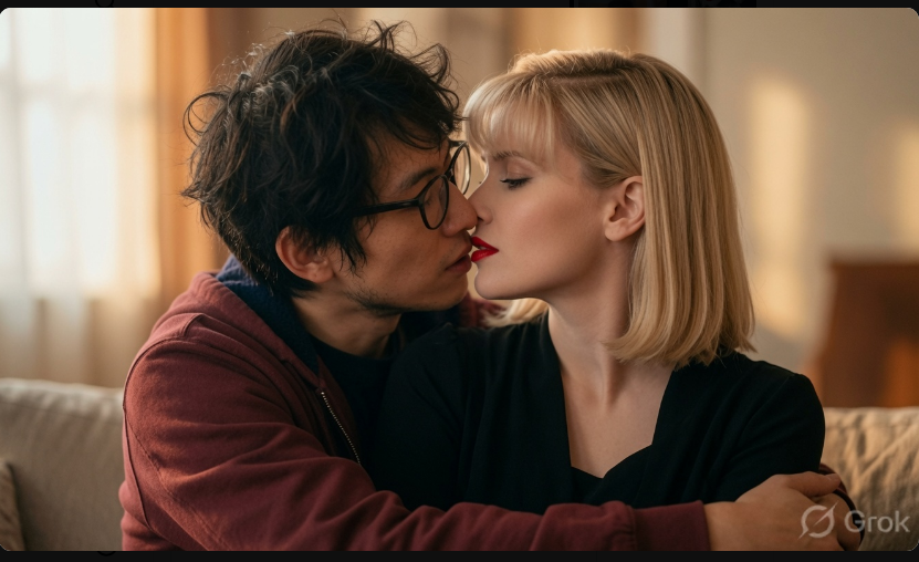 SeeMatthew99278's tweet photo. AI image from Grok of me and my wife Barbara Crampton: https://t.co/KrJZbRbg8J