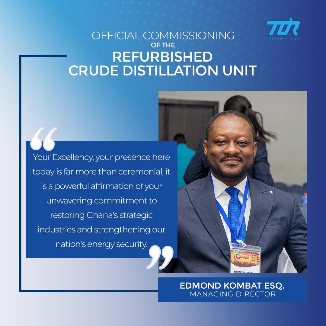 TemaOilrefinery's tweet photo. What was once a promise has now become a reality|1st August, 2026.
#TORTransformation
#ResetAndRebuild
#EnergySecurity
#LocalRefining
#JubileeCrude
#PoweringTomorrow https://t.co/zeiKBtVMBx