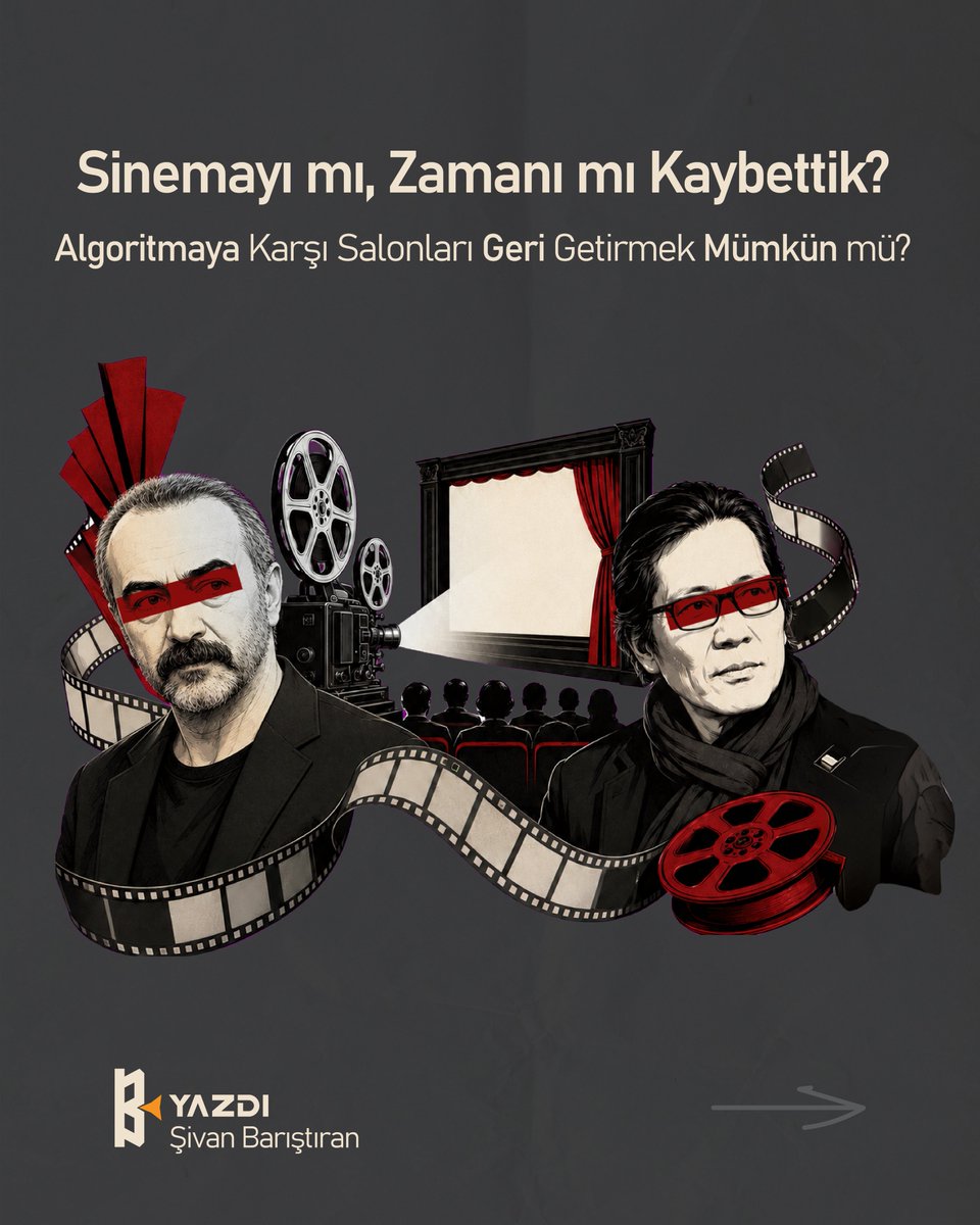 bandorgazete's tweet photo. Sinemayı mı, Zamanı mı Kaybettik?
"Algoritmaya Karşı Salonları Geri Getirmek Mümkün mü?"

Modern insan yalnızca mekanları değil, ritüelleri kaybetti. Film artık bir deneyim değil, tüketilebilir içeriktir.

Şivan Barıştıran yazdı. https://t.co/oDoMbgyV2b