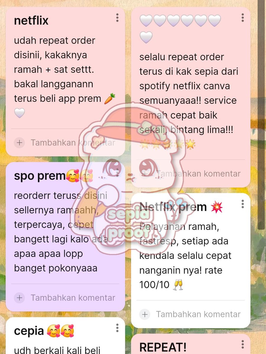 mushroobm's tweet photo. 💐 Hello bello peeps, aku jual 𝘼𝙋𝙋 𝙋𝙍𝙀𝙈𝙄𝙐𝙈 (｡•̀ᴗ-)✧ mulai dari Netflix, disney +, we tv, viu, vidio, hbo go, dll.

🐈 :trusted dan bergaransi
(testi di profile)
☎️: https://t.co/V8dMs5rwUX
💳: all e-wallet.
#zonauang https://t.co/xX9ZPyxmml