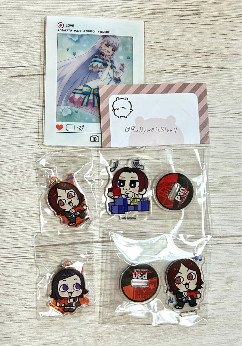 RuByweisSluv4's tweet photo. ペルソナ セガストア マーカーチャーム 
アクスタ 30th 主人公×ぶくぶ 交換

【譲】→アクスタP5X、P2罪罰
　　　マーカーチャーム P2罪罰

【求】→アクスタP4＞P3M or P5
マーカーチャームP4＞P1 異聞録

郵送のみになります。
難しいとは思いますがよろしくお願いします。 https://t.co/VKXCA4MBIV