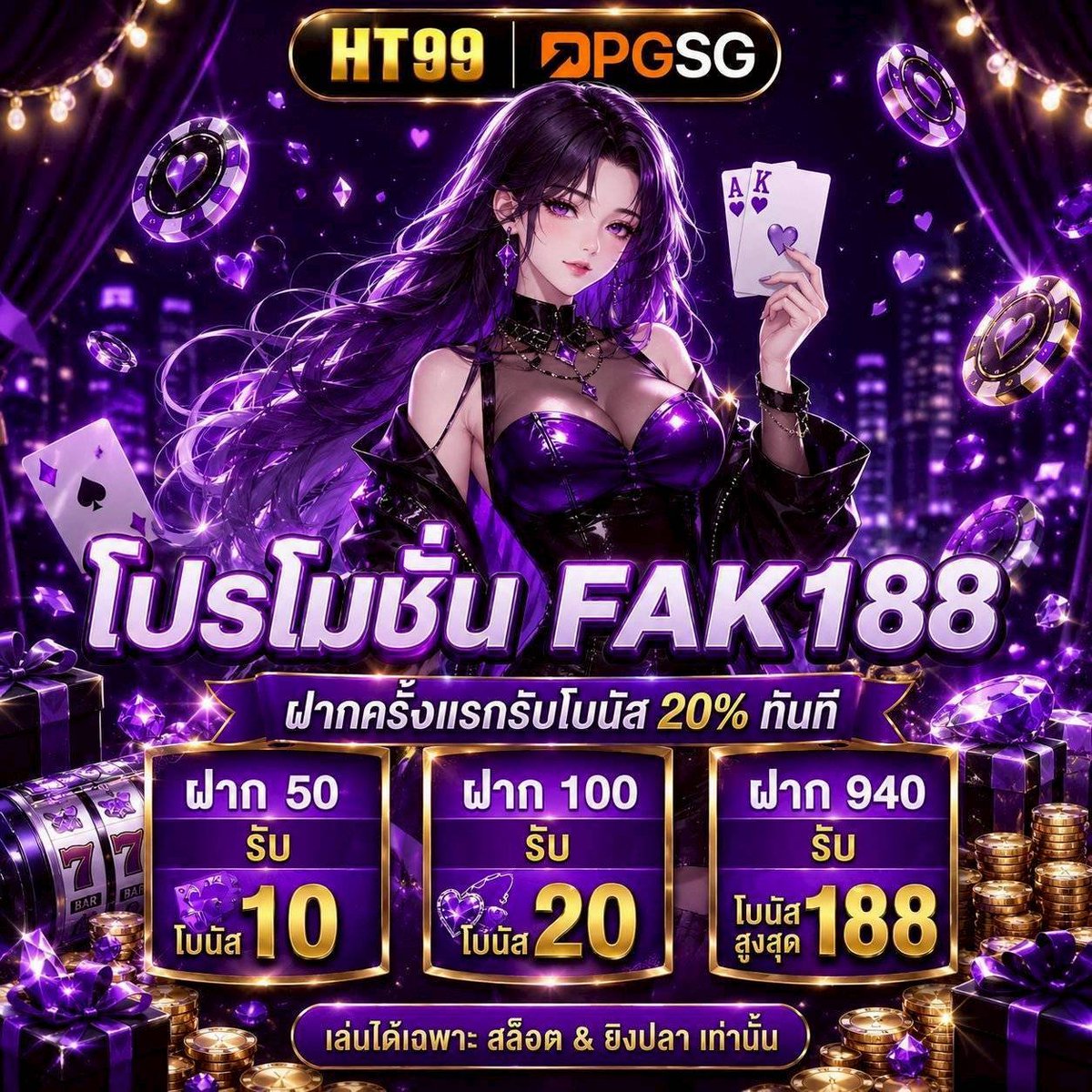 X168TH's tweet photo. HT99 สมัครรับเครดิตฟรี 29.9

💜 FAK188 ฝากครั้งแรก รับโบนัส 20%

- ฝาก 50 รับเพิ่ม 10
- ฝาก 100 รับเพิ่ม 20
- ฝาก 940 รับโบนัสสูงสุด 188

สมัคร 👉 https://t.co/im5Qn5wUeH
 
#สล็อต #โปรสล็อต #โบนัส https://t.co/VlrIF36ka0