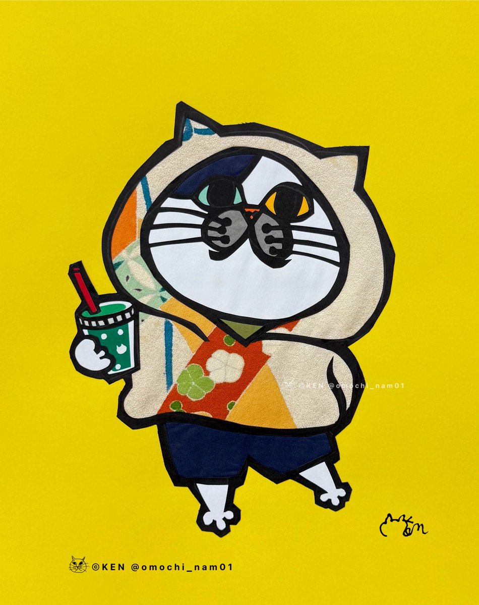 捨てるのはもったいない」と、色紙の端切れで切り絵を作ってきた息子