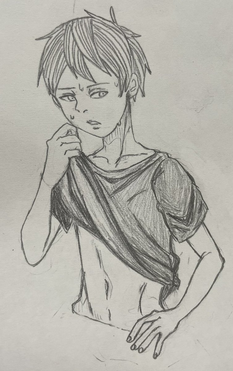 melty_1346's tweet photo. 相互さんの中で黒シャツモノが話題なので描いてみました😆 https://t.co/H4cXdVqhvh