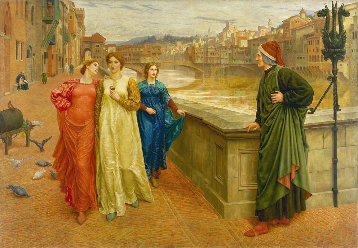 nissnickmich's tweet photo. “Dante y Beatriz” (1883). Obra del pintor inglés Henry Holiday #arte #pintura #literatura #dante #beatriz #divinacomedia #curiosidades #4ago https://t.co/BeU23I14tQ