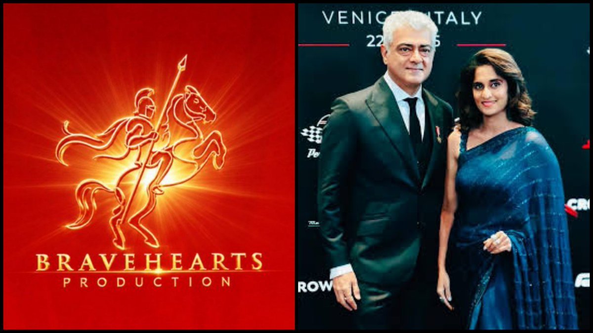 cinemapatti's tweet photo. #AjithKumar's production house is officially titled #BraveHeartsProduction with Shalini Ajithkumar overseeing the banner. 

Shoot begins this month, wraps by December, targeting an Early Summer 2027 release. 🔥

AK–Ani combo + Adhik = Therikkum! 🤩 #AK https://t.co/EYhAbMSov3