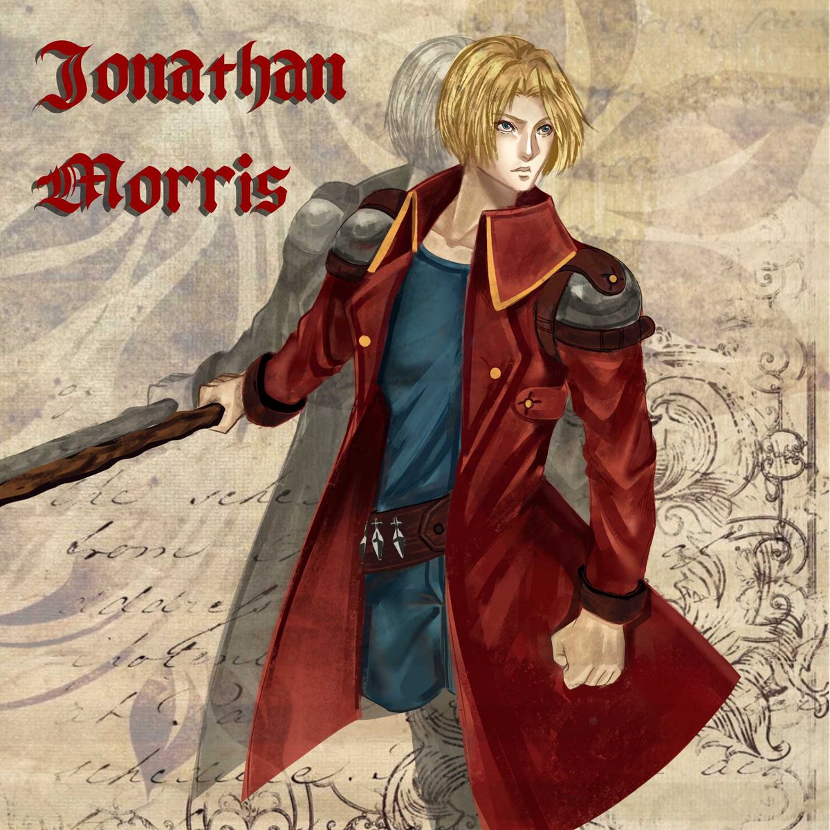 Kirazarts's tweet photo. Jonathan Morris

(Esqueci detalhes da roupa dele, ignorem)

#castlevania #portraitofruin #sotn #jonathanmorris #Konami #ayamikojima https://t.co/hXC5Fj2rFn