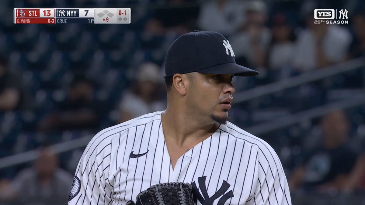 TalkinYanks's tweet photo. Setup man comes in for the ninth inning down six instead of the eighth inning up one https://t.co/zd191XIvA9