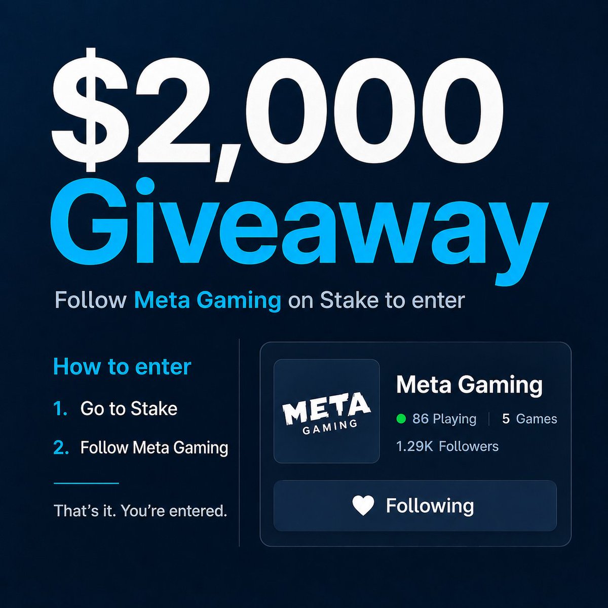 metagamingslots's tweet photo. 🎁$2,000 GIVEAWAY (10 x $200) 🎁

1. Follow our platform and @metagamingslots 
2. Show us proof and comment your username  
That's it.

Running it back, but doubled! https://t.co/BW9zRRNsXs