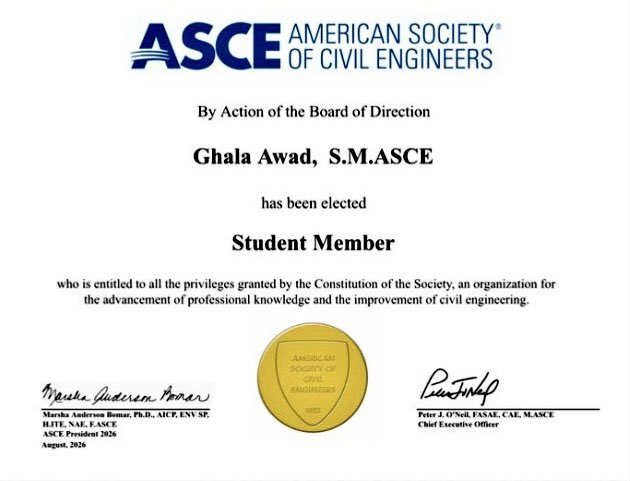 gh2a6's tweet photo. Proud to be an ASCE l Member 

A new step in my civil engineering journey, with more opportunities to learn, grow, and connect.💙 https://t.co/GalbuRBlXW