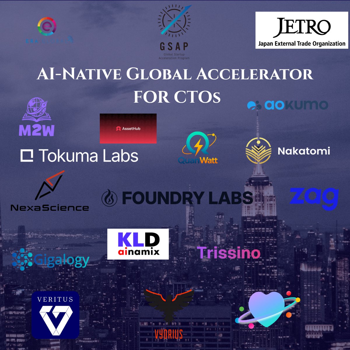 nexascience's tweet photo. NexaScience は、JETRO・内閣府によるアクセラレーションプログラム「GSAP」のERA運営「AI-CTOコース」に採択されました。
NY発のトップアクセラレーターのもと、グローバル展開を進めていきます。
#GSAP
#JETRO
https://t.co/IAXu0VkVeL https://t.co/H8eD9qBzWk