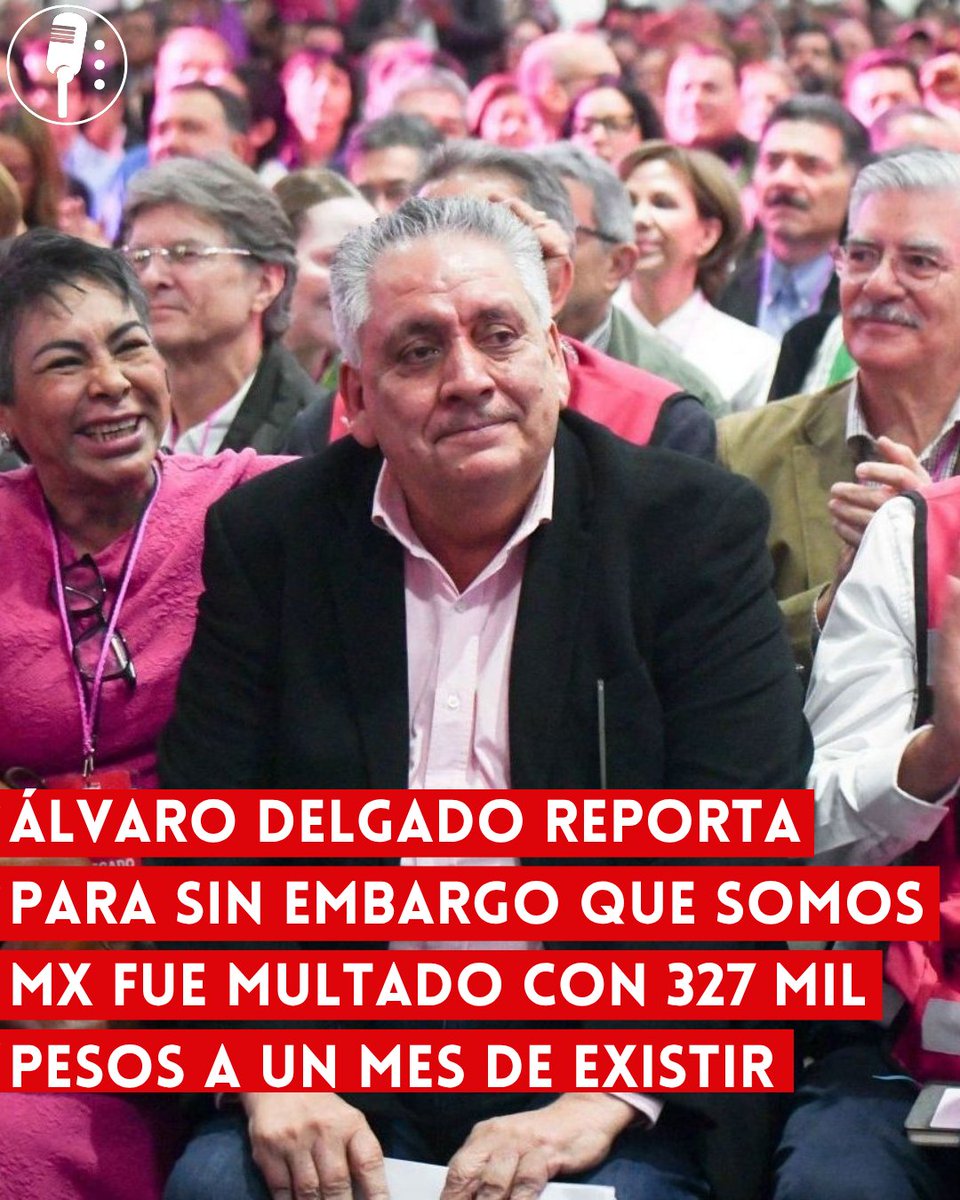 YosoyPedrero's tweet photo. 🚨OJO: ÁLVARO DELGADO REPORTA PARA SIN EMBARGO QUE SOMOS MX FUE MULTADO CON 327 MIL PESOS A UN MES DE EXISTIR

El periodista Álvaro Delgado reportó en SinEmbargo que el partido político Somos MX fue multado con 327 mil pesos apenas a un mes de haber sido creado.

De acuerdo con la información, la sanción fue impuesta por el Instituto Nacional Electoral (INE) debido a 43 irregularidades detectadas en sus primeros reportes, lo que evidencia problemas administrativos desde su arranque como fuerza política.

El medio señala que Somos MX está integrado por figuras políticas provenientes del PRI y el PAN, lo que ha generado críticas por tratarse de un proyecto conformado por actores ya conocidos dentro del viejo sistema político.

Apenas iniciando, el partido ya enfrenta cuestionamientos: prometía ser una nueva opción, pero comienza con sanciones y fallas que refuerzan la percepción de que se trata de más de lo mismo dentro de la política mexicana.