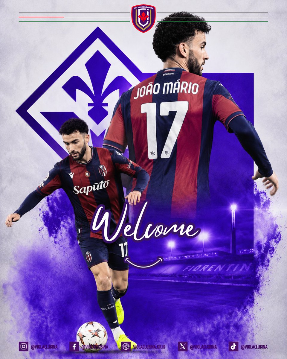 ViolaClubINA's tweet photo. 🚨 UFFICIALE!
Satu lagi amunisi baru resmi berseragam Viola. Saatnya buktikan kualitas, berikan segalanya untuk lambang di dada, dan berjuang bersama di Artemio Franchi.
In bocca al lupo, João! 💪
#ForzaViola #Fiorentina #VCI https://t.co/fxfKhulTsH
