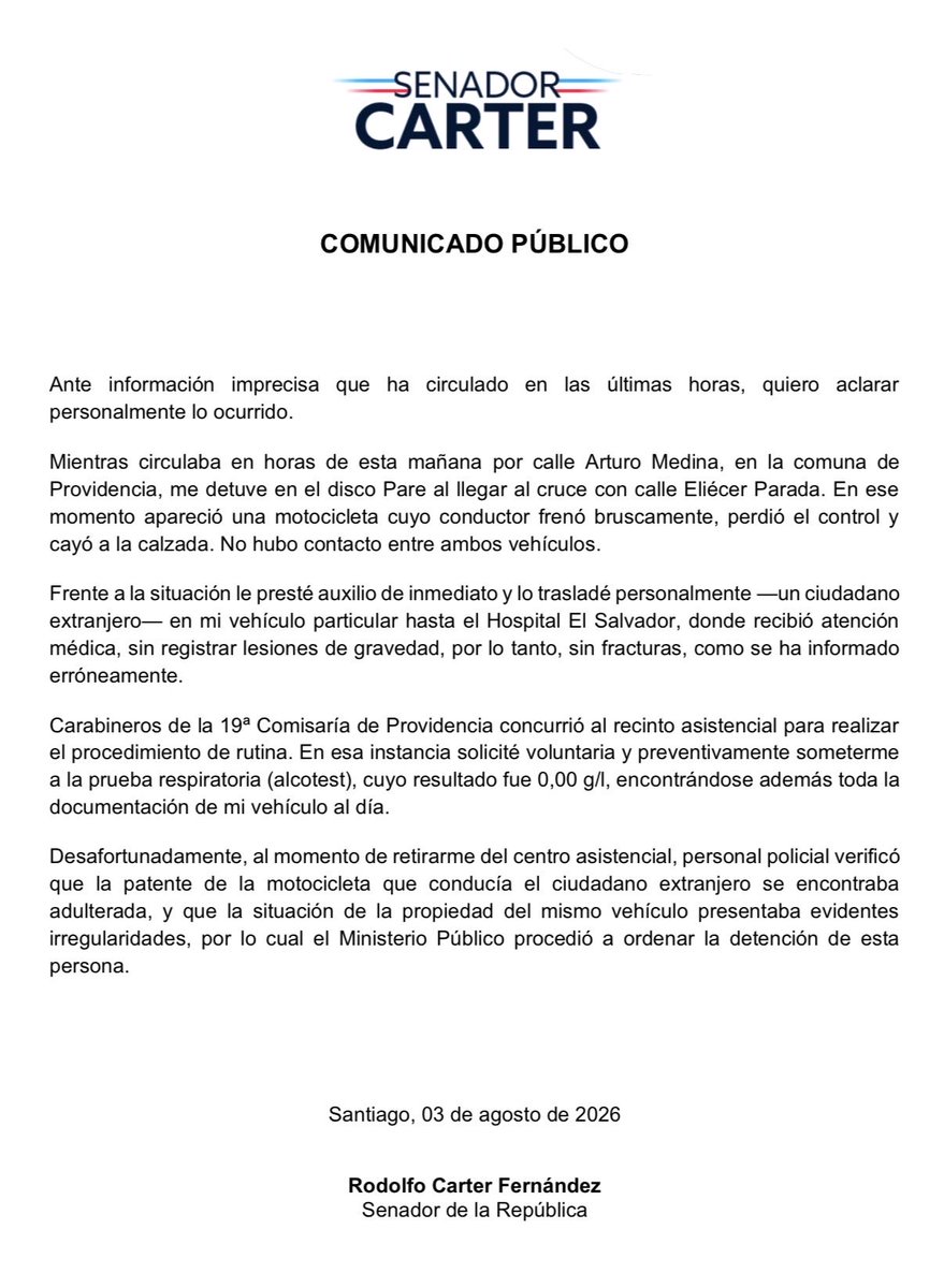 rodolfocarter's tweet photo. Comunicado Público. https://t.co/Vcp4l06szc