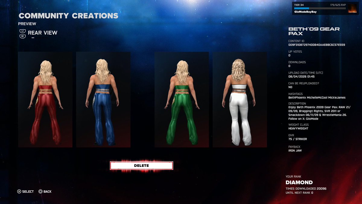 GiioMode's tweet photo. The Glam Slam 🐦‍🔥 

Beth Phoenix 2009 &amp; 2010 Gear Packs are available for download in #WWE2k26

Tags: BethPhoenix

Attire Creator: GioModeBayBay

#WWE #BethPhoenix #Glamazon #DivasofDoom #WomensChampions #Divas #CommunityCAW #WomensWrestling #WWEGames #WWEDivas https://t.co/4BgLbmW3XI