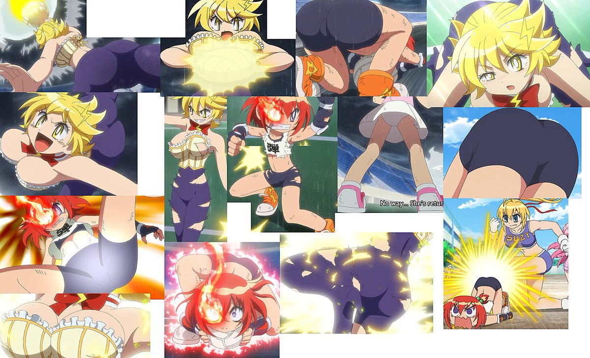 JudasBane's tweet photo. Flaming Dodgeball Girl Danko #fanservice #anime https://t.co/b25pUY1Noc