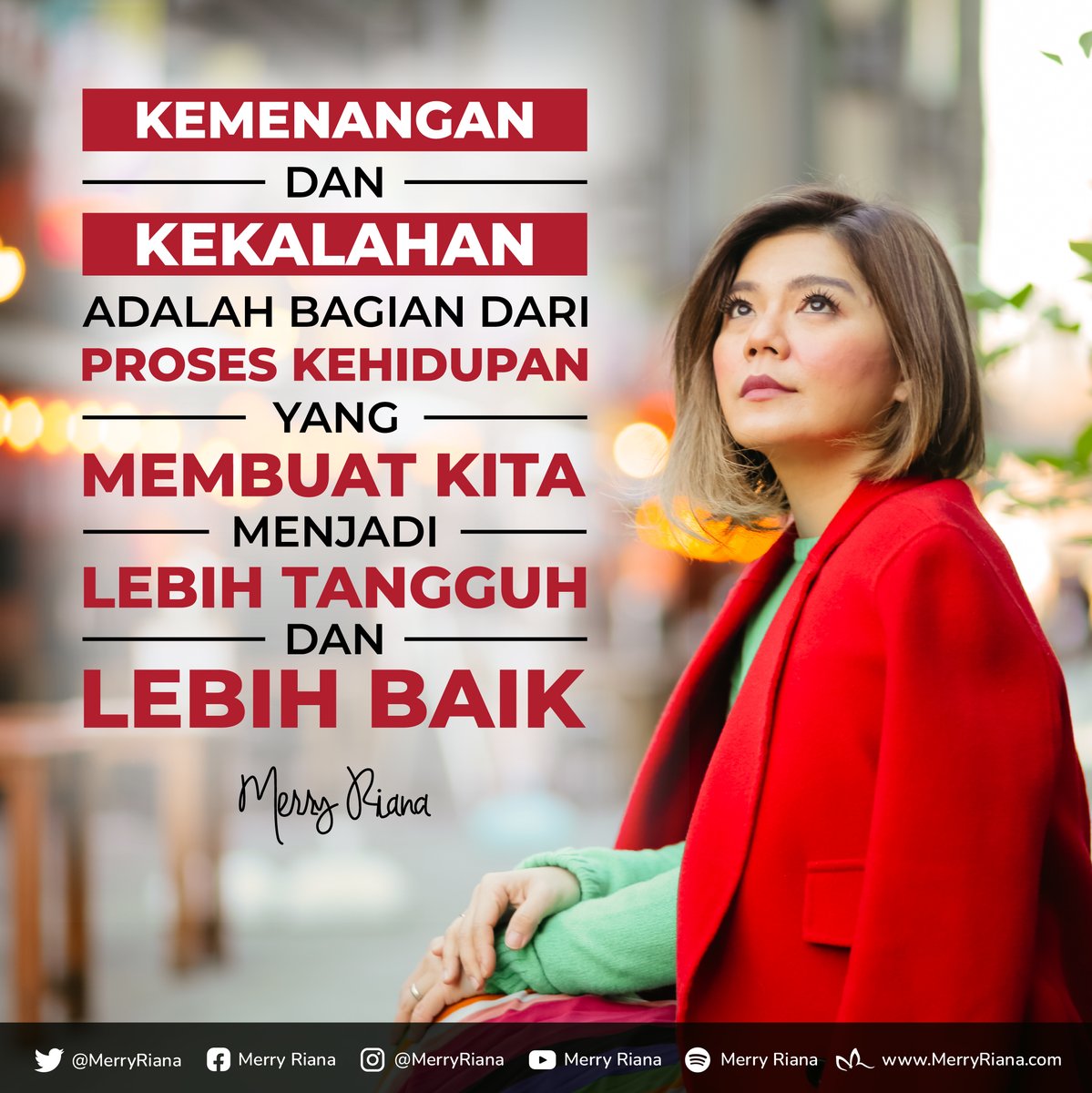 MerryRiana's tweet photo. Kemenangan dan kekalahan adalah bagian dari proses kehidupan yang membuat kita menjadi lebih tangguh dan lebih baik

#MerryRiana #SelaluAdaYangBaik

#Motivasi #Inspirasi https://t.co/7GK9DE5Dzy