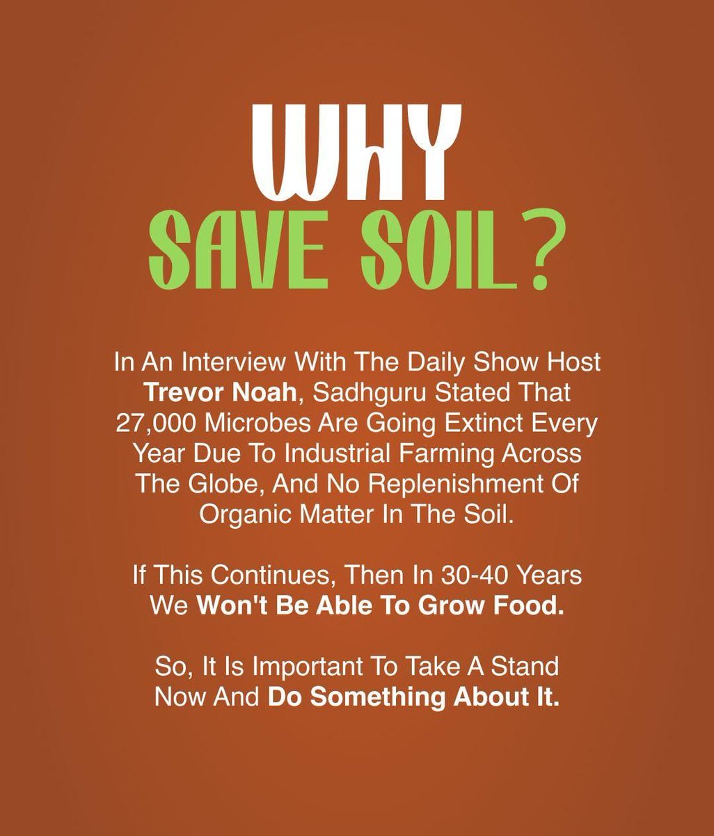 nosoil_nofood's tweet photo. #SaveSoil #savesoilwave #SaveSoilSaveLife #savesoilmovement @SadhguruJV @cpsavesoil #WorldUnitesForSoil https://t.co/W6nTUZucdj