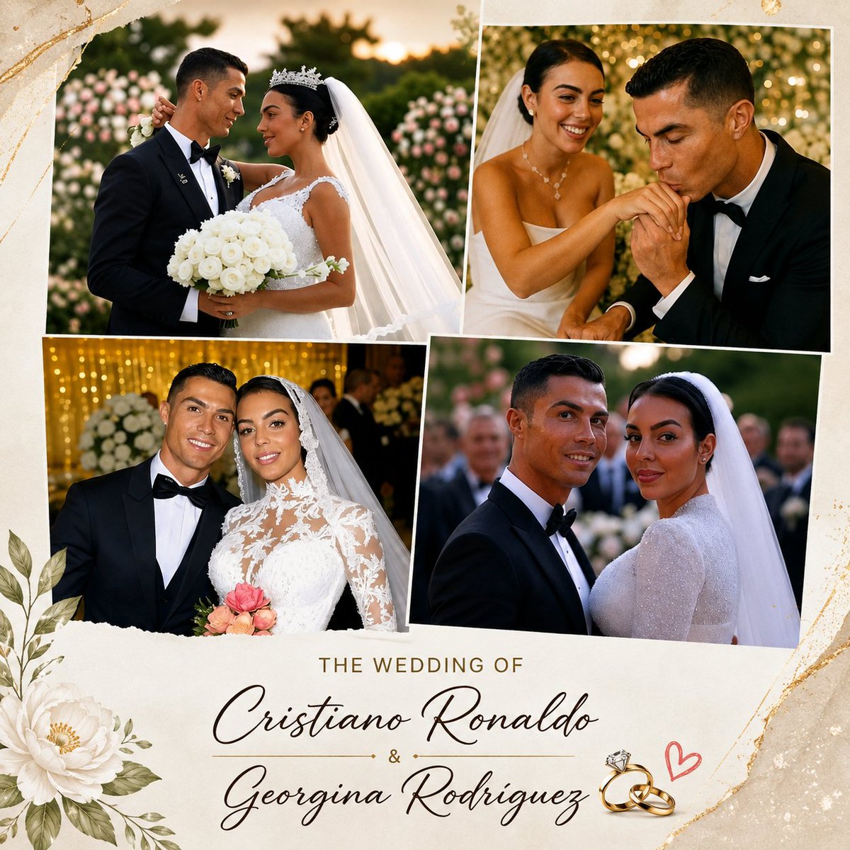 DaniiiaZahraa's tweet photo. Cristiano Ronaldo and Georgina Rodríguez's wedding photos have taken social media by storm. 💍❤️ Fans are loving the elegant moments and fairytale-style celebrations.
#CristianoRonaldo #GeorginaRodriguez #FootballStar #CelebrityCouple https://t.co/4UeNwxq1M0