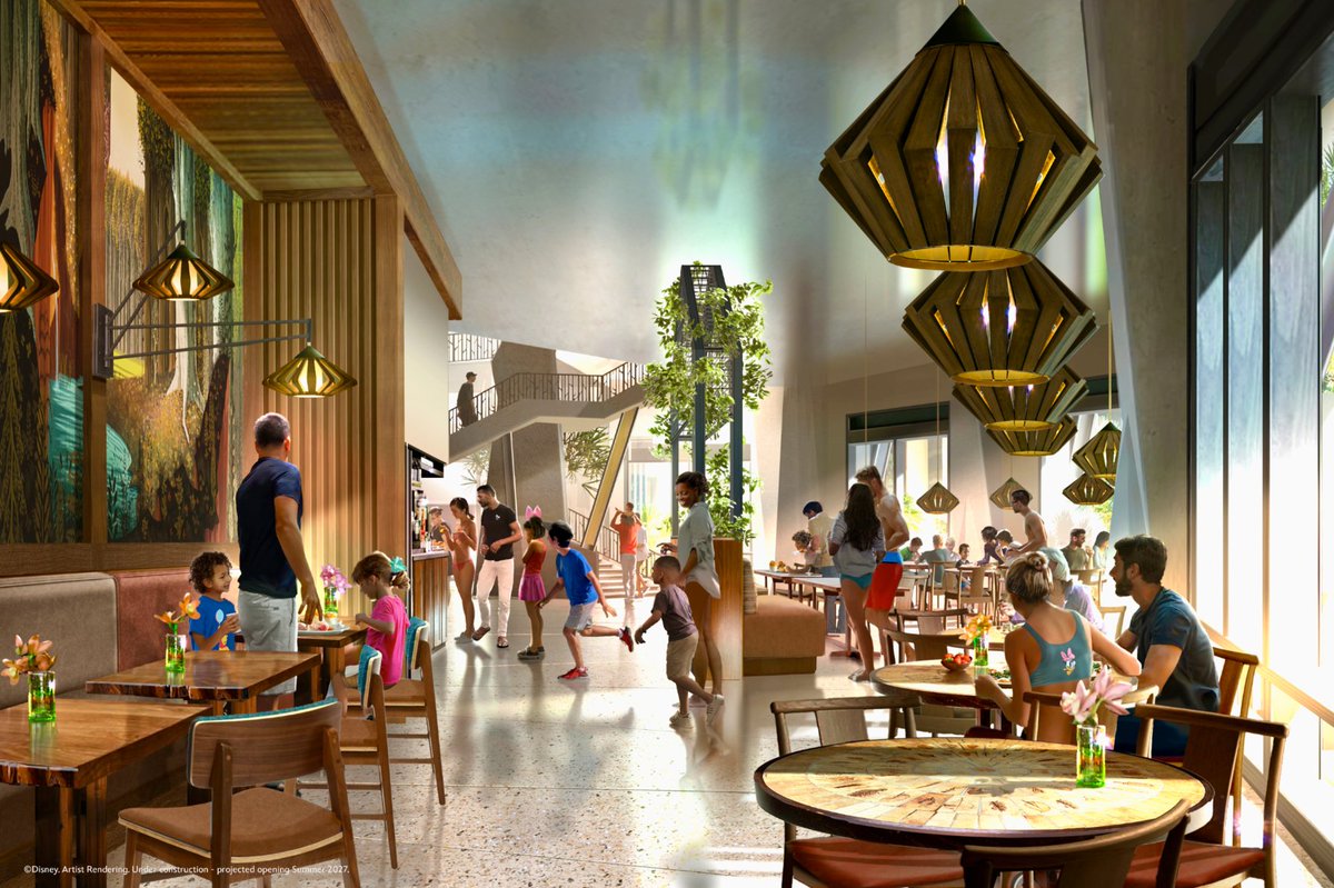 DisneyParks's tweet photo. From sunrise sips to fireworks ☀️🎆 A look at spaces coming to Lakeshore Lodge at @WaltDisneyWorld 👀 https://t.co/ZG8gvQVDzy