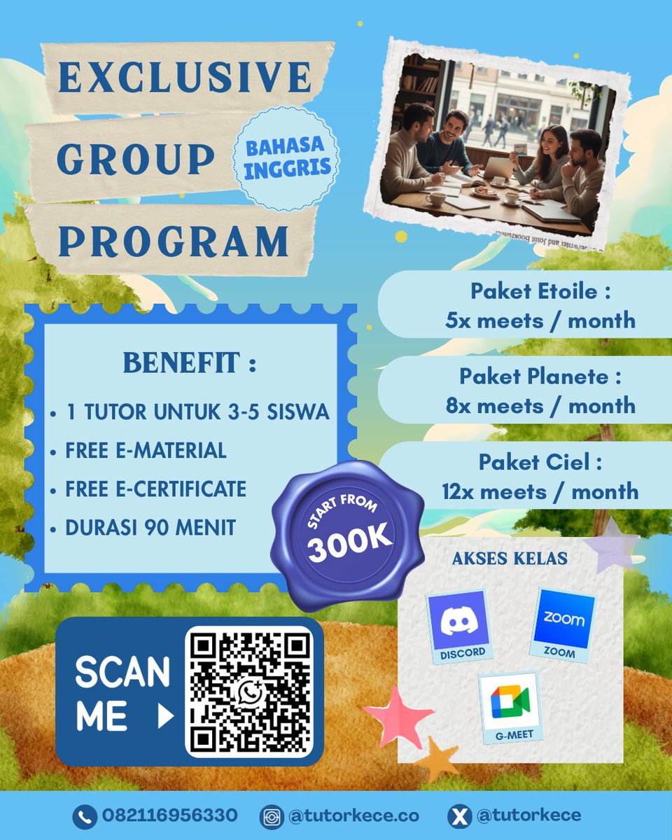 tutorkece's tweet photo. Insecure ngeliat yang lain udah pada fluent? Yaa makanya ngajak bestie upgrade bareng! π
β¨
Exclusive Group Bahasa Asing (minimal ber-dua langsung mulai)
β οΈKuota terbatas, siapa cepat dia pinter!
π© DM/WA sebelum slotnya disikat yang lain!
#bealanja #zonauang #GroupOnline https://t.co/r5T6qOSwoY