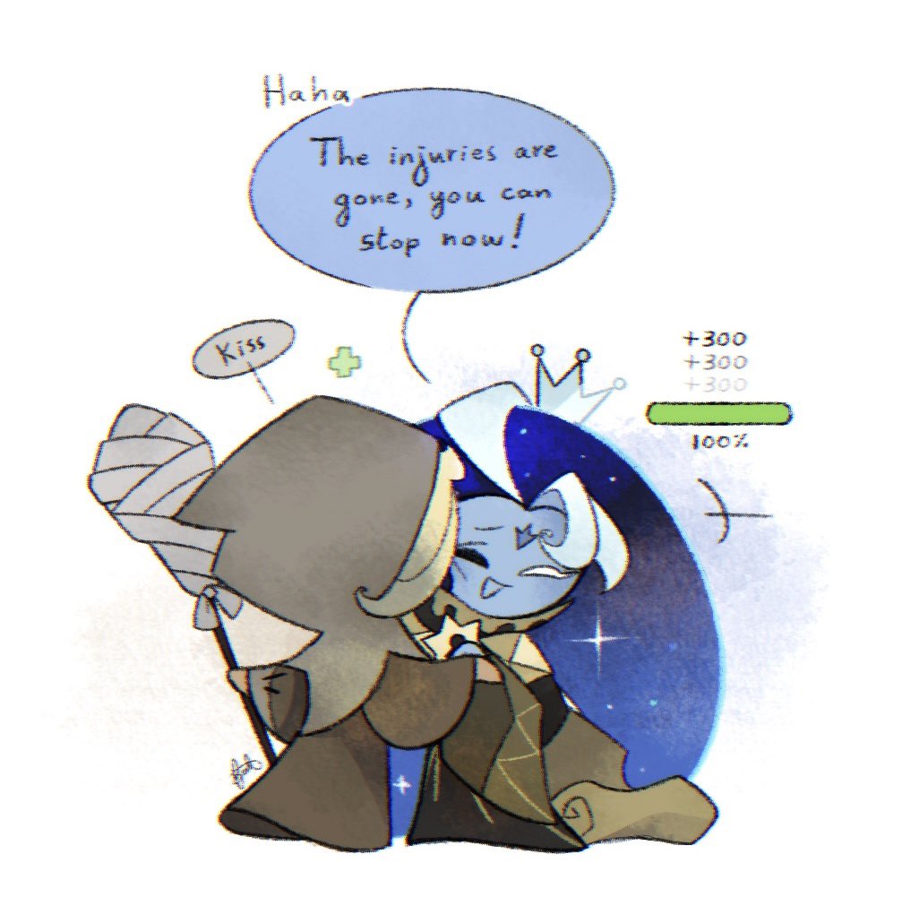 HeyHeyNiki's tweet photo. Thinking about which Cookie(s) from the new update I should draw, but meanwhile have more #healerfount doodles 🌷

Some Cookies just don’t like the truth they are given. Fount is left to take in their frustrations, it seems 🤕

🍪💛

#shadowvanilla #crk #cookierun https://t.co/cZF0fQ6H4n