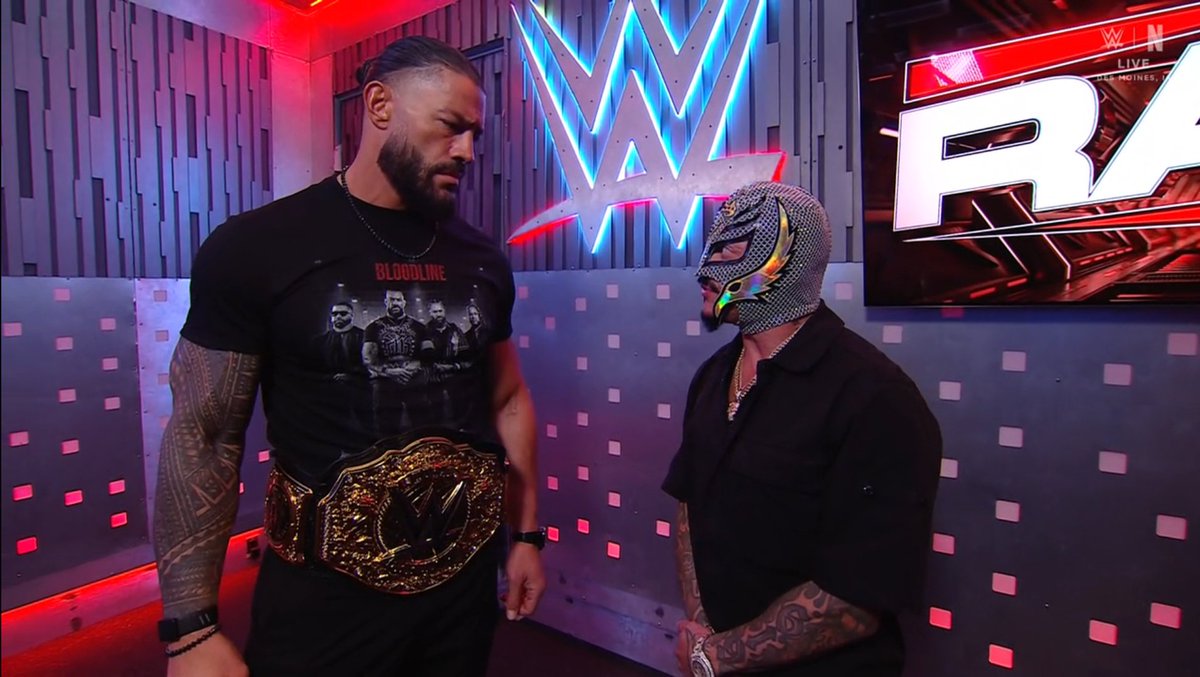 TribalMegastar's tweet photo. REY MYSTERIO WANTS TO "RUN SOMETHING BY" ROMAN REIGNS AS HE'S THE GENERAL MANAGER OF AAA.

WHAT COULD IT BE 👀

#WWERaw https://t.co/l1S6qB3gZk