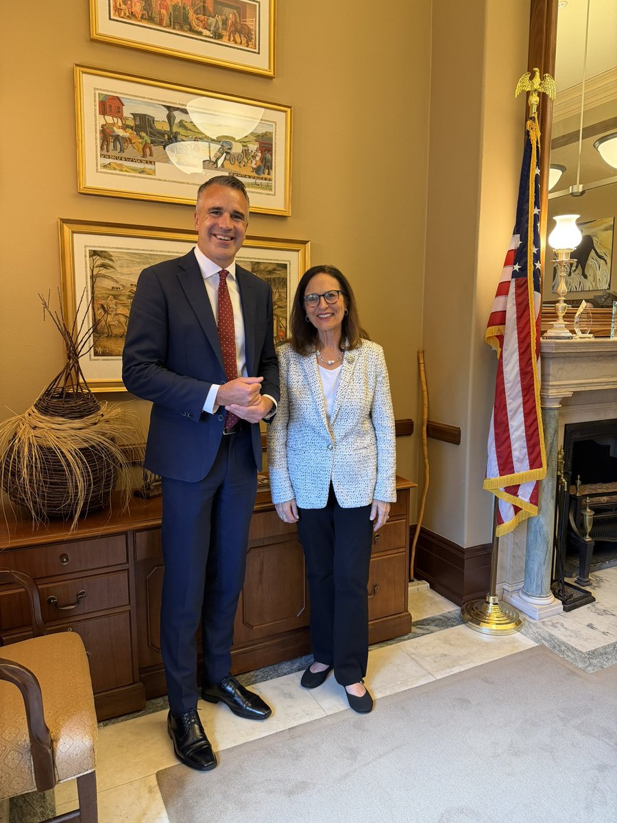 PMalinauskasMP's tweet photo. A pleasure to meet with Senator for Nebraska Deb Fischer on Capitol Hill to discuss AUKUS and Data Centres in her home state. https://t.co/bGERLgDc1o