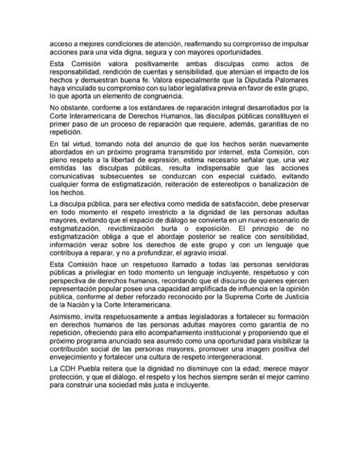 MarthaIBerraA's tweet photo. 📢👵 Ahora sí les llamaron la atención. La @CDHPuebla pidió a las diputadas #NaySalvatori y #GracePalomares ofrecer disculpas públicas efectivas, capacitarse en derechos humanos y garantizar que no volverán a emitir expresiones discriminatorias contra personas adultas mayores.

☀️📰 De lunes a viernes, de 6 a 9 a.m., escucha #ATiempoNoticias por La Tropical Caliente 102.1 FM 📻 o en nuestras redes sociales.📱