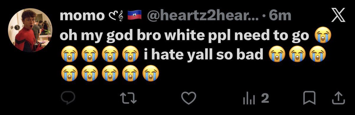 lemonwalnuts's tweet photo. @heartz2hearts_ @Brule_64 @mellamoesEFR @spic3byt3 Cut you a deal, go back to Port-Au-Prince where you belong and you never gotta complain abt whites eva again https://t.co/j6Tev4CSAa